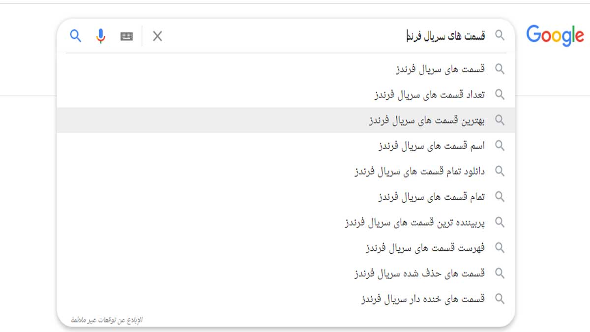 الگوریتم پیشنهاد گوگل یا Autocomplete