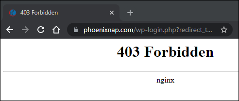 نمونه ای از خطای 403 Forbidden.