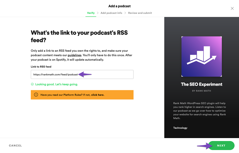 فید RSS پادکست را در Spotify ارسال کنید